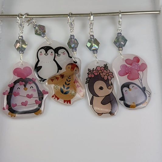 A Waddle of Penguins Earrings & Stitch Markers