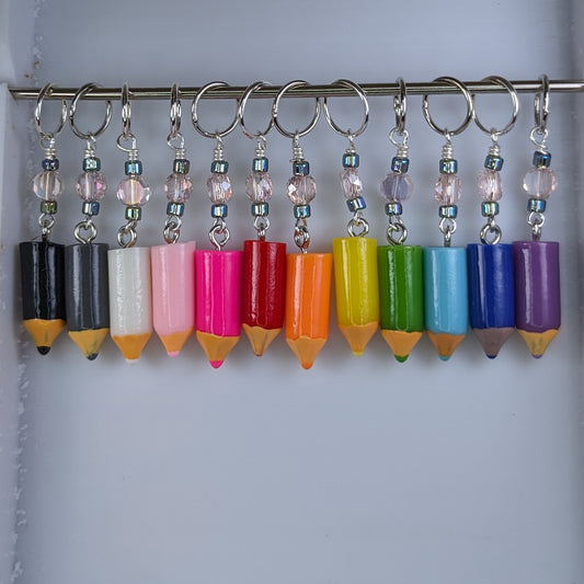 Coloring Pencils Stitch Markers & Earrings
