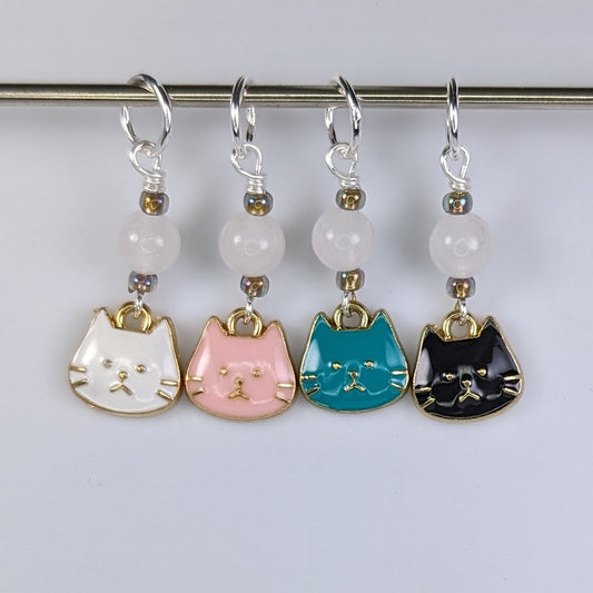 Cat Face Stitch Markers & Earrings