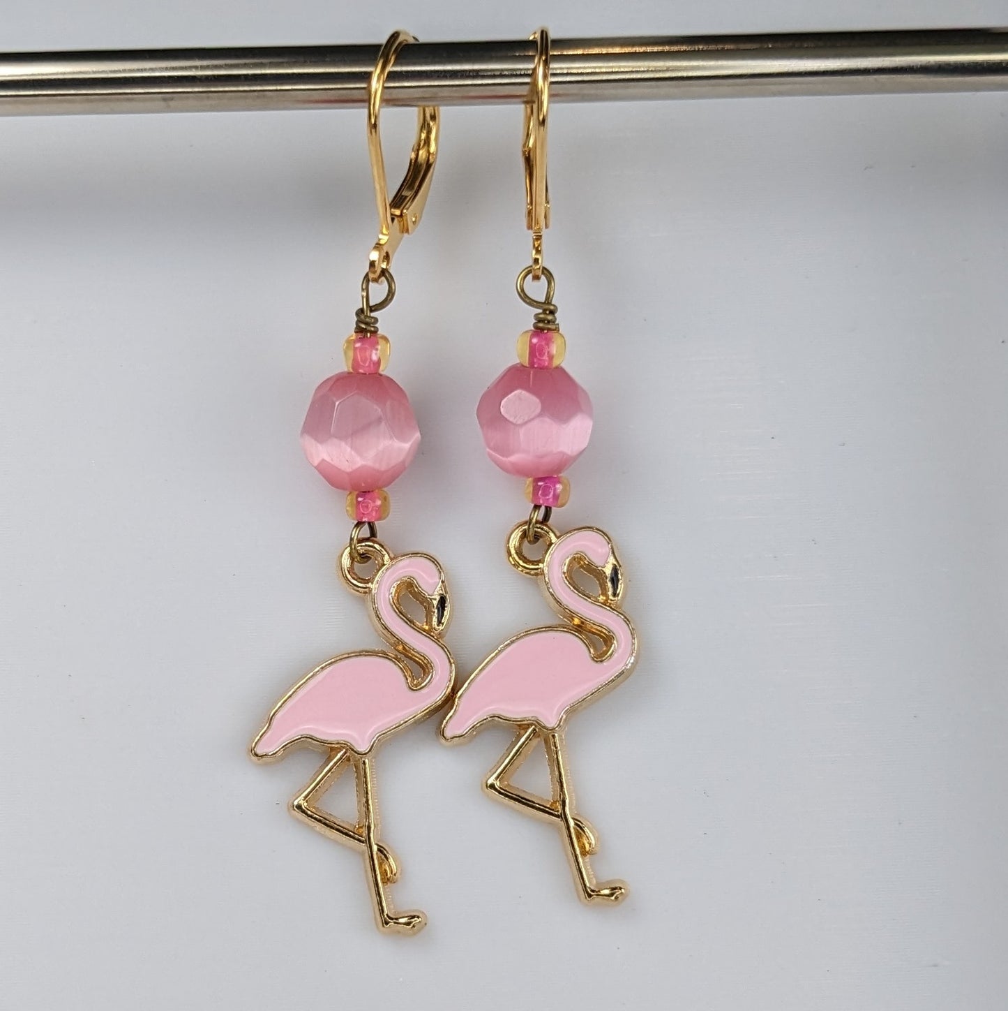 Enamel Flamingo Earrings