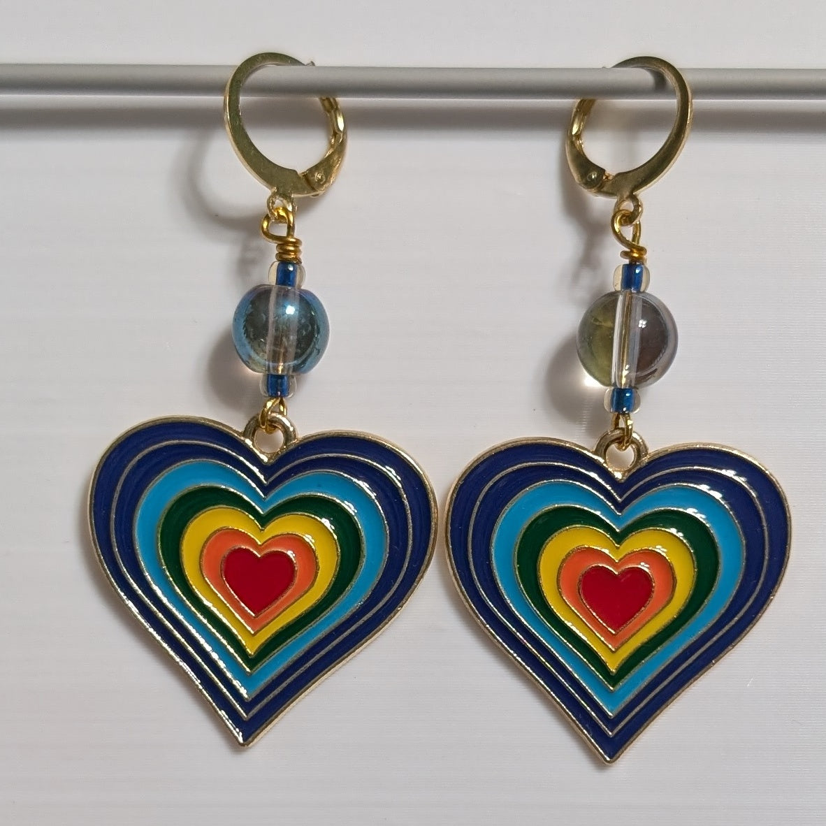 Heart Rainbow Enamel Markers & Earrings