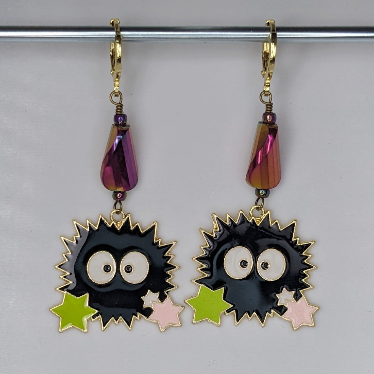 Susuwatari (Soot Sprite) Earrings & Stitch Markers