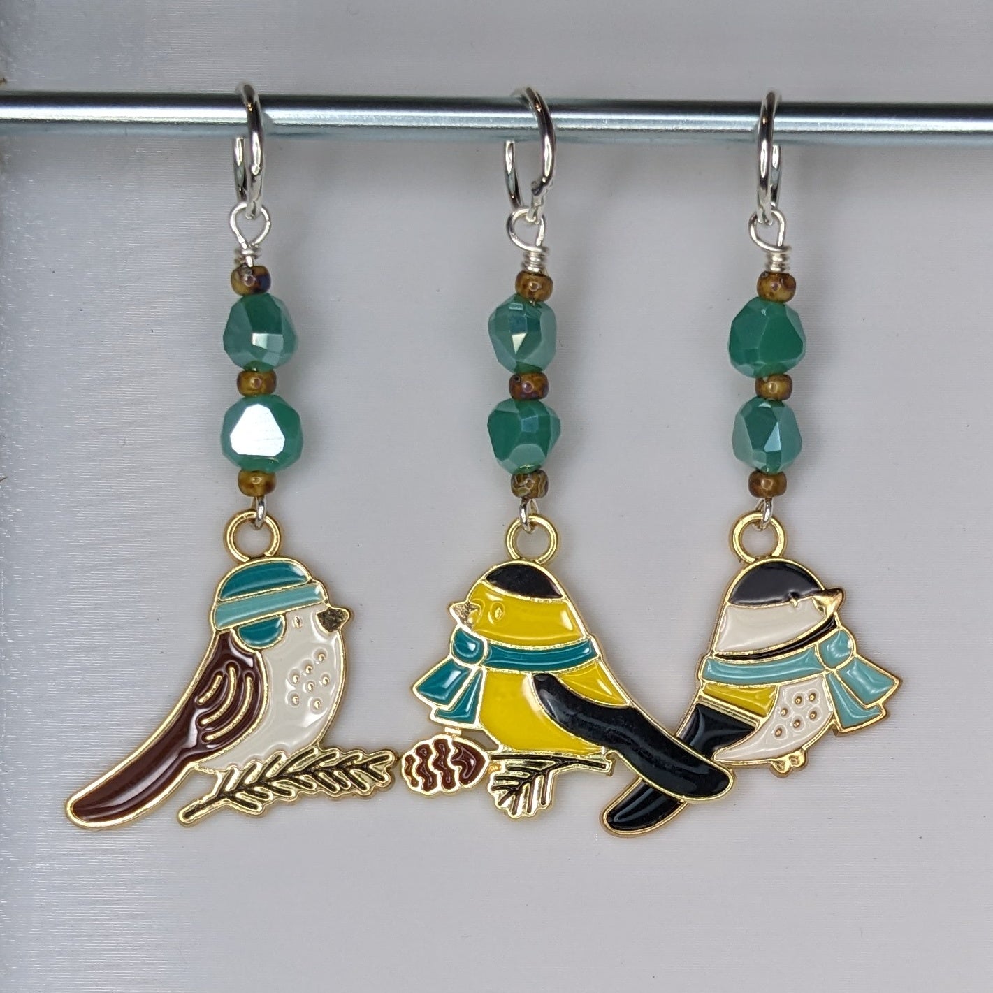 Cold Birds Stitch Markers & Earrings