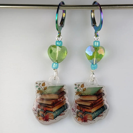 Book Stack Earrings & Stitch Markers
