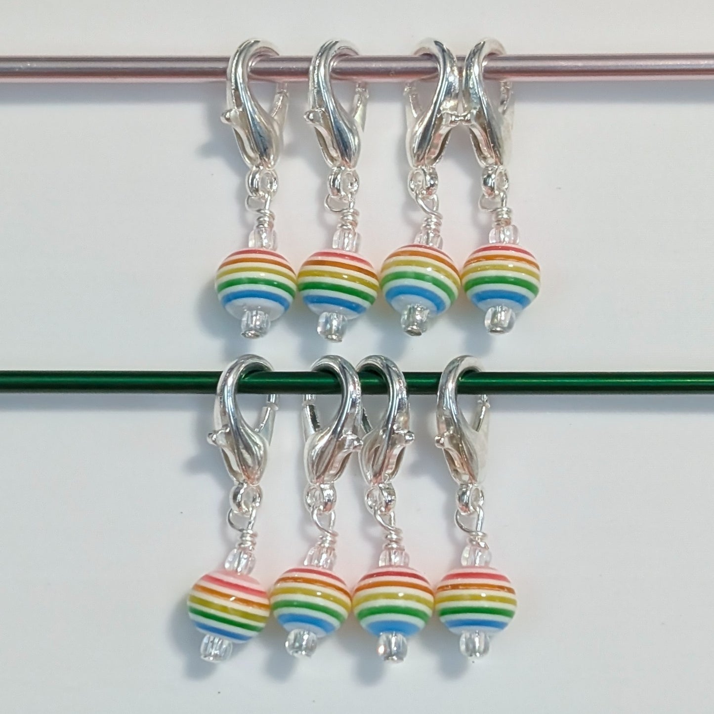 Simple Bead Stitch Markers: Lobster Claws