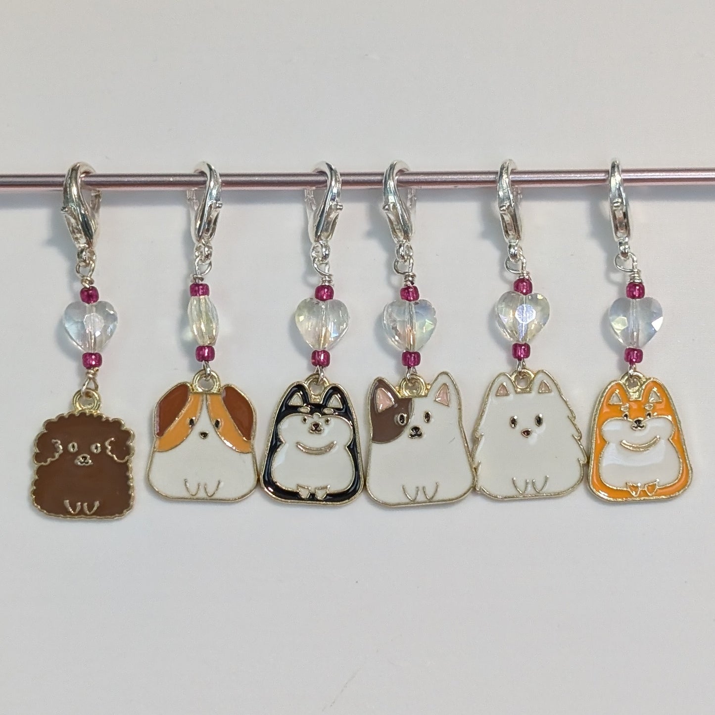 Pups Squared Stitch Markers & Earrings