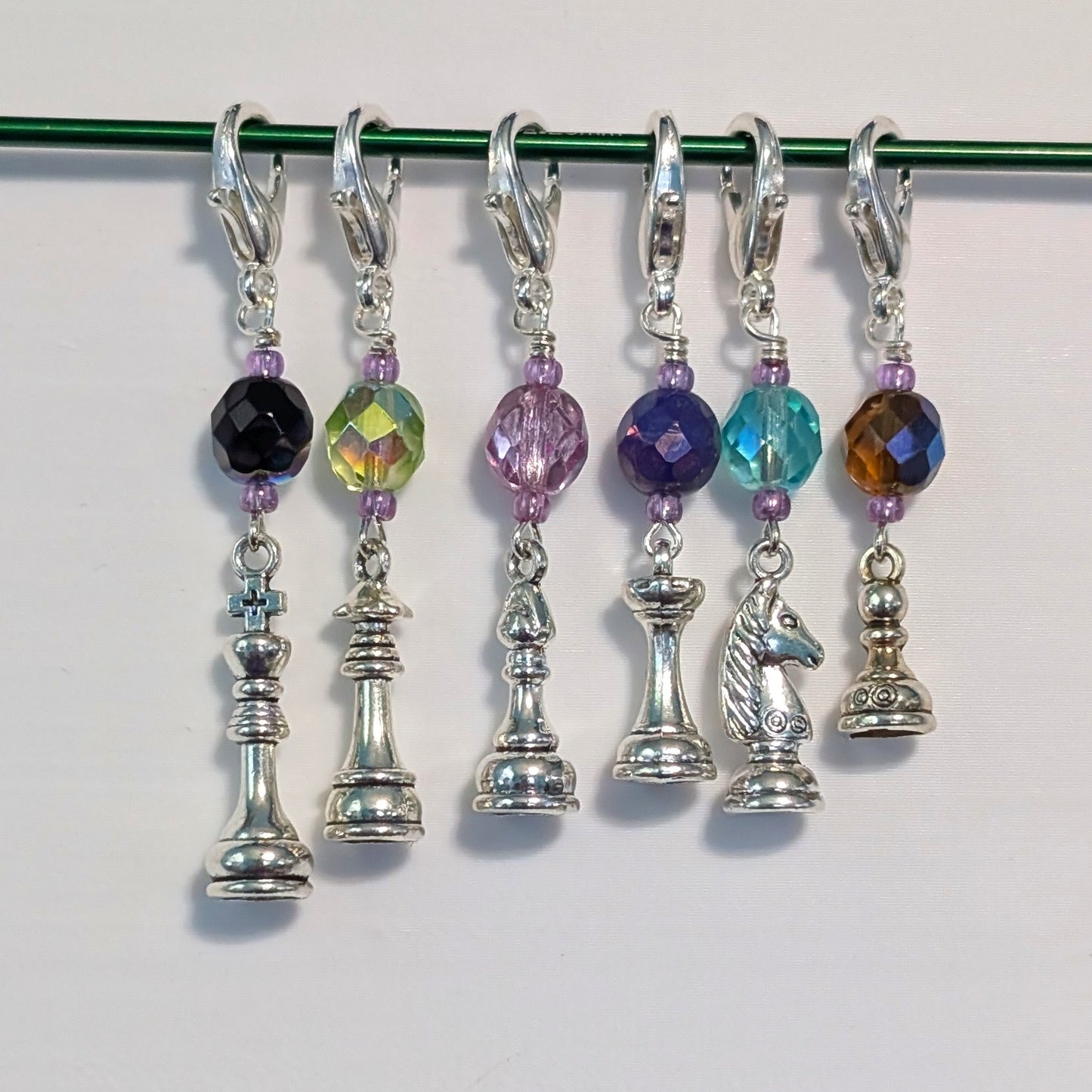 Game of Kings Stitch Markers and Earrings