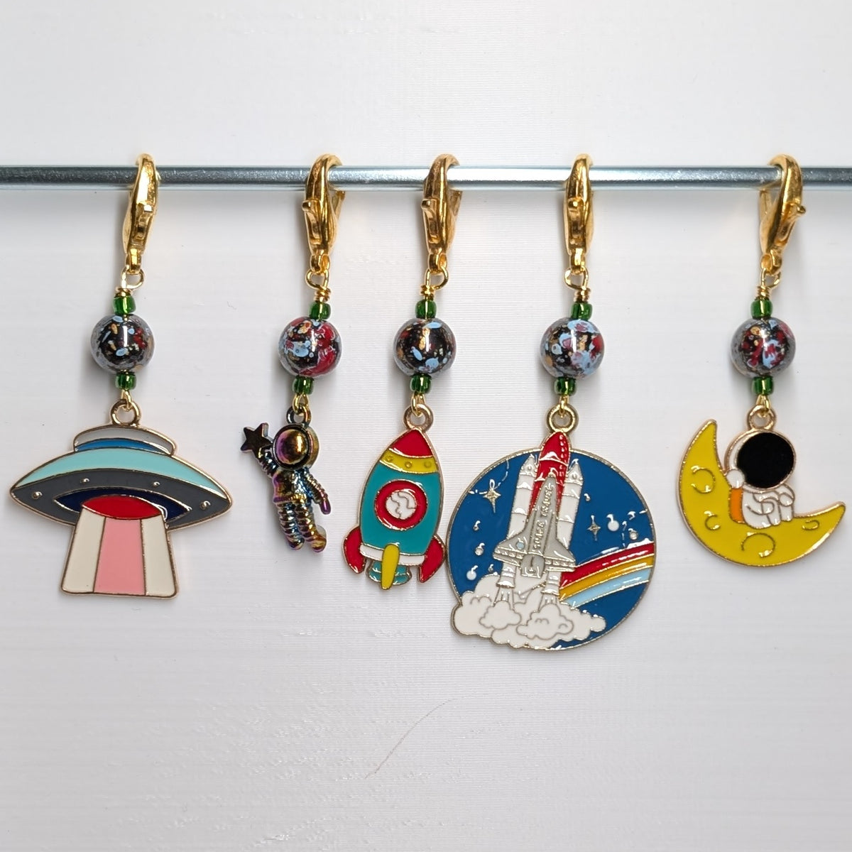I need Space Stitch Markers and Earrings