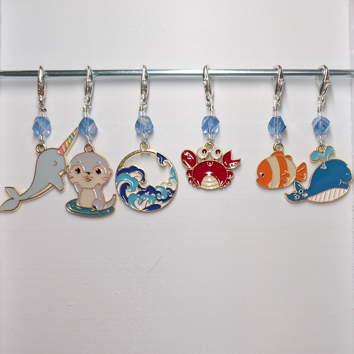 Cartoon Ocean Friends Stitch Markers and Earrings
