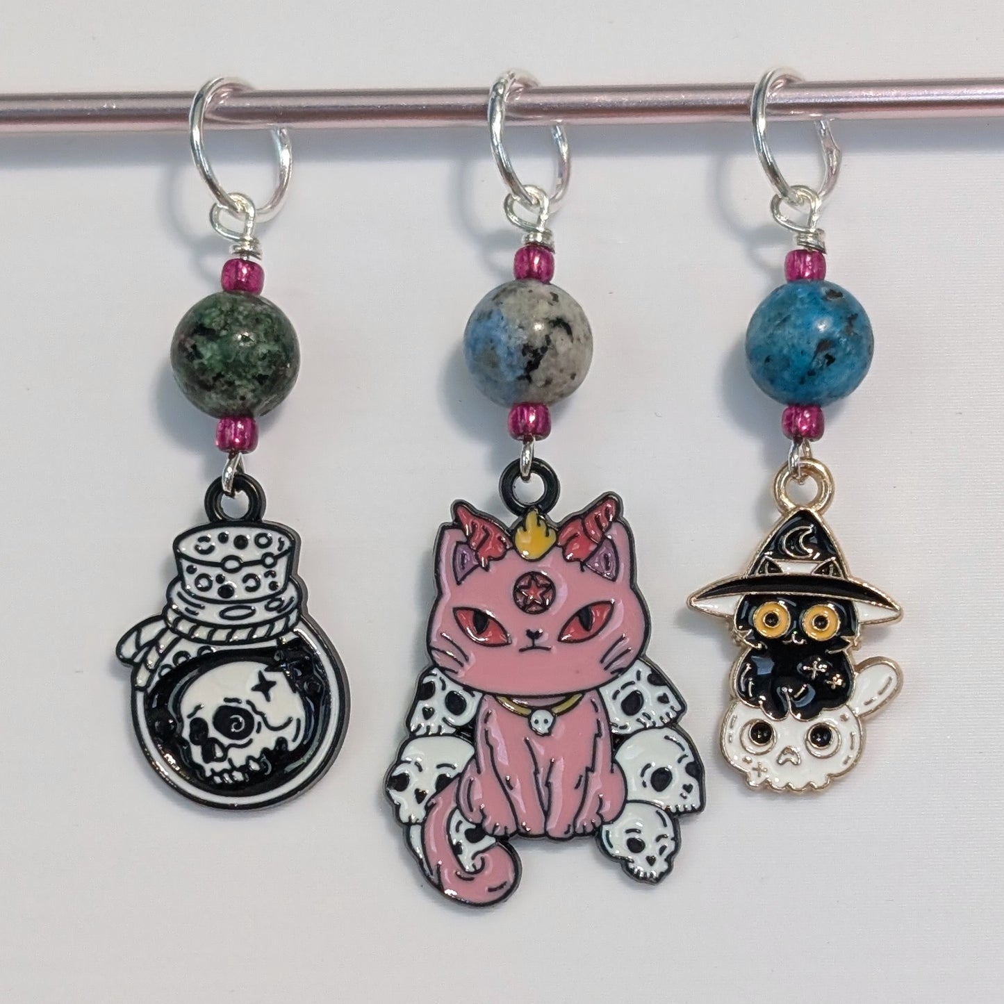 Occult O'Cats Earrings & Stitch Markers
