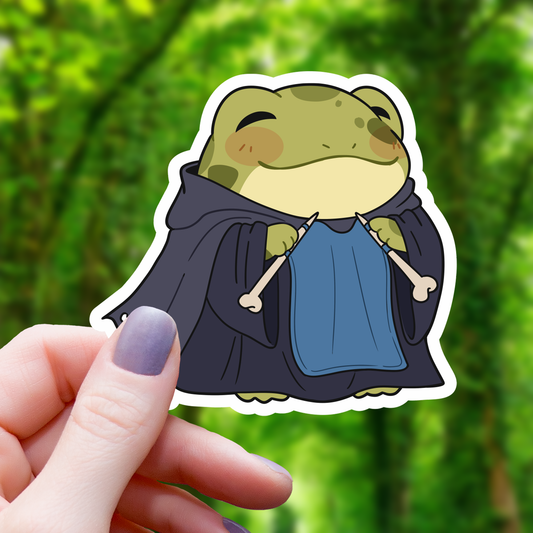 Mimic Gaming Co - Crotcheting Necromancer Frog Sticker - 3"