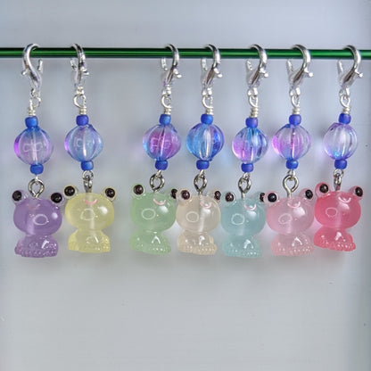 Resin Frogs (Glow in the Dark) Earrings & Stitch Markers