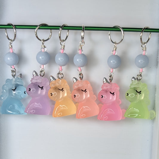 Resin Unicorns (Glow in the Dark) Earrings & Stitch Markers