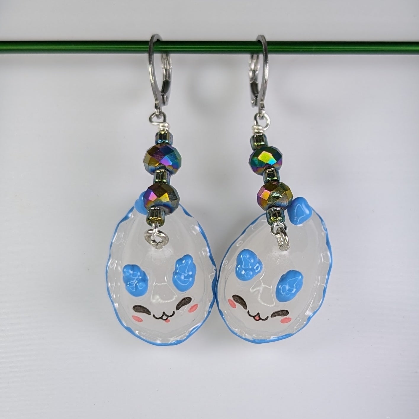 Snow Bunny Nudibranch Earrings & Stitch Markers