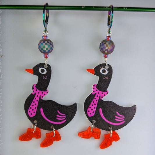 These Boots are made for Quacking... Earrings & Stitch Markers