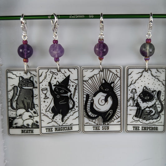 Black Cat Tarot Cards Earrings & Stitch Markers