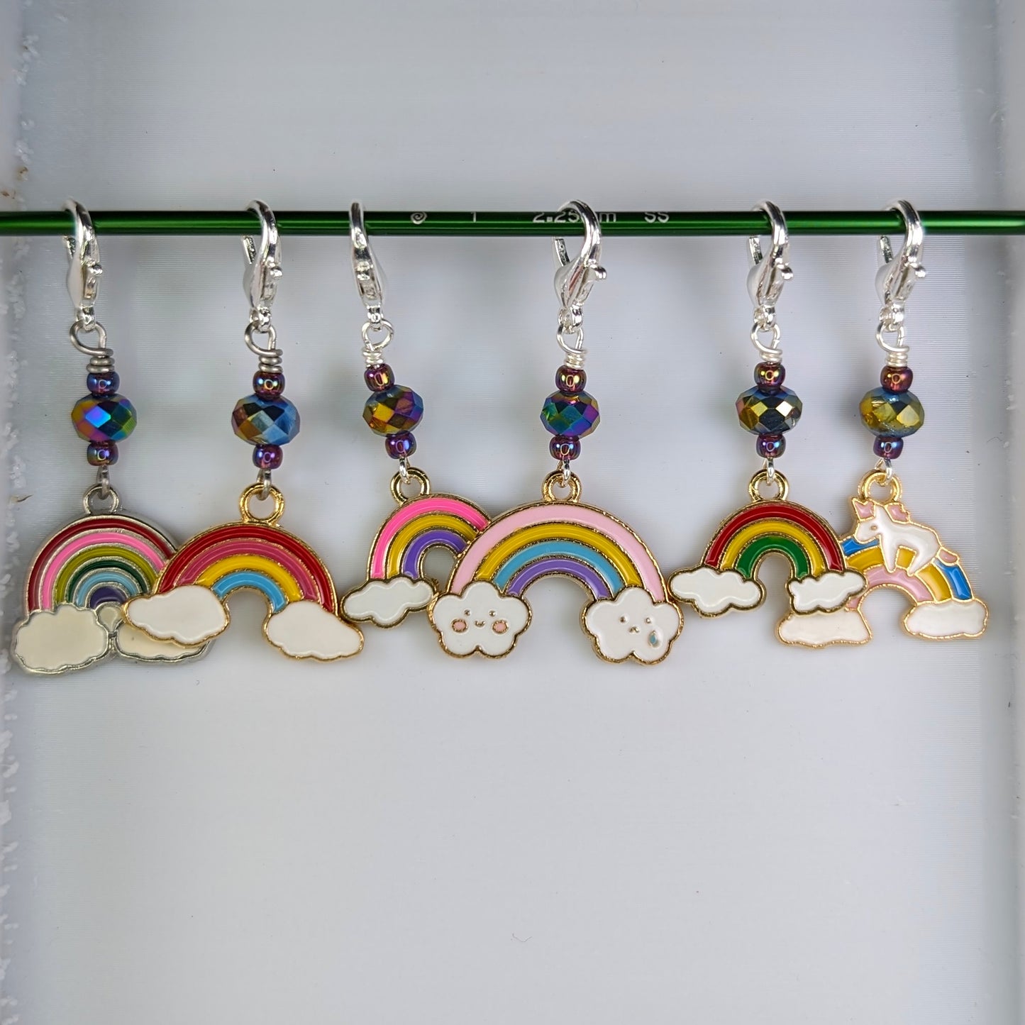Somewhere Over the Rainbow Earrings & Stitch Markers