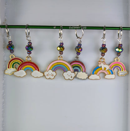 Somewhere Over the Rainbow Earrings & Stitch Markers