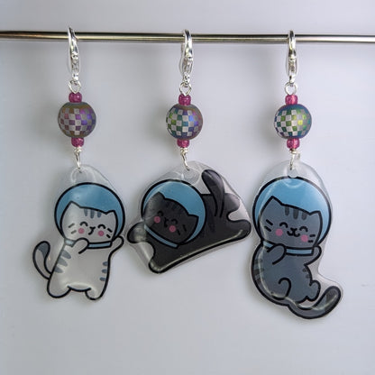 AstroCats Earrings & Stitch Markers