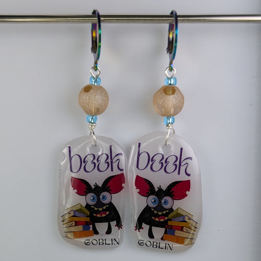 Book Goblin Earrings & Stitch Markers