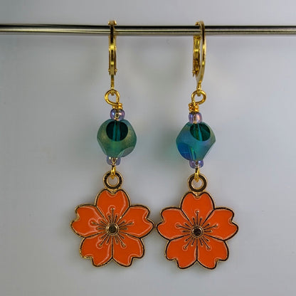 Hibiscus Flower Stitch Markers & Earrings