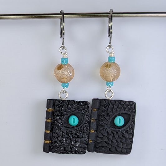 Dragonscale Spellbook Earrings & Stitch Markers