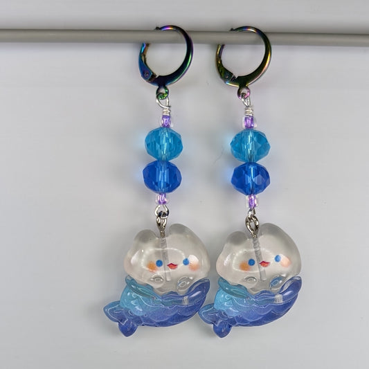 Cartoon Mercat Earrings & Stitch Markers