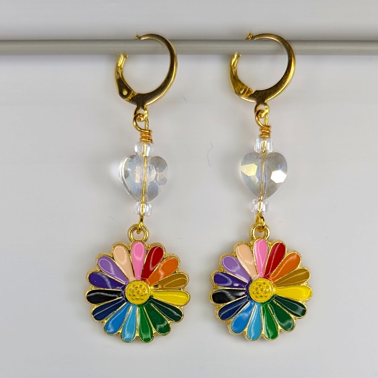 Rainbow Flowers Markers & Earrings