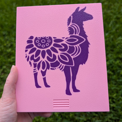 3D printed Notions Box--Llama Floral Mandala