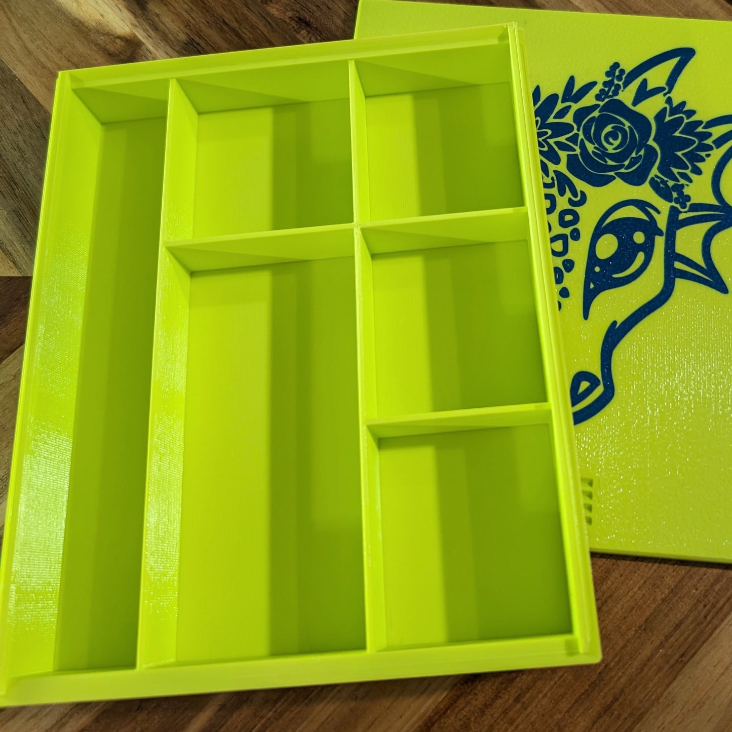 3D printed Notions Box--Floral Crown Dragon