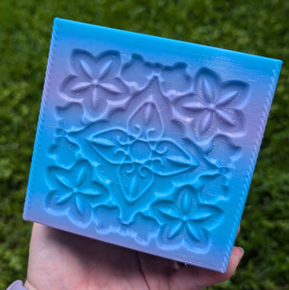 3D printed Yarn Box--Floral Mosaic Tile