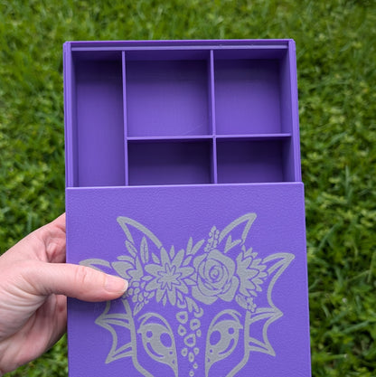 3D printed Notions Box--Floral Crown Dragon