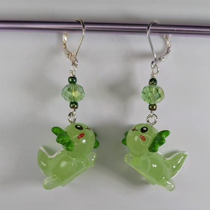 Resin Axolotl Earrings & Stitch Markers