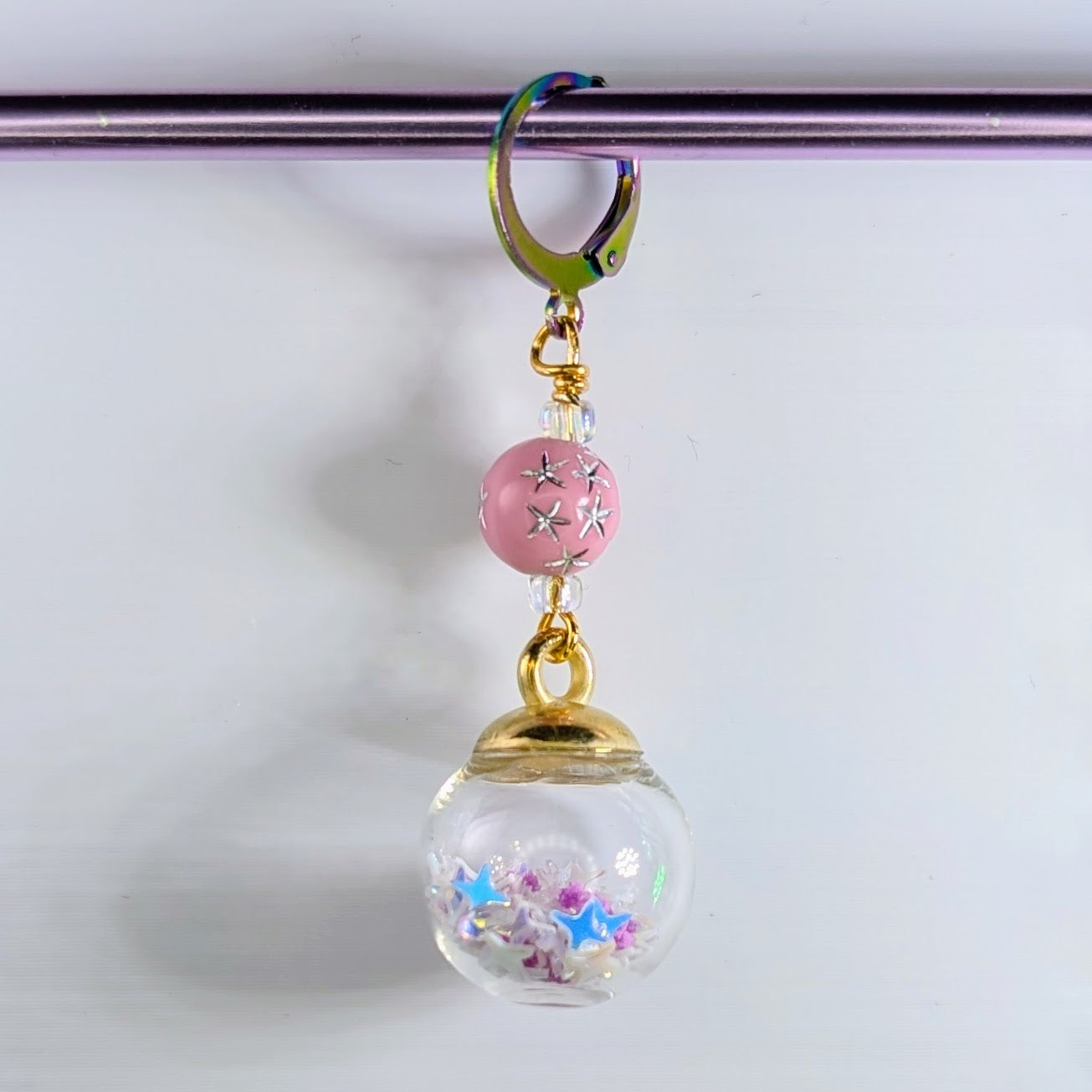 Glitter Globe Earrings & Stitch Markers