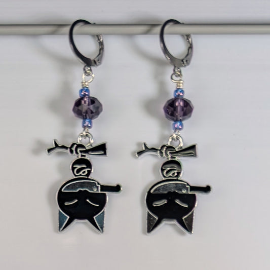 Ninja Cat Stitch Markers & Earrings