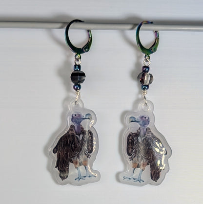 Water Color Birds Earrings & Stitch Markers