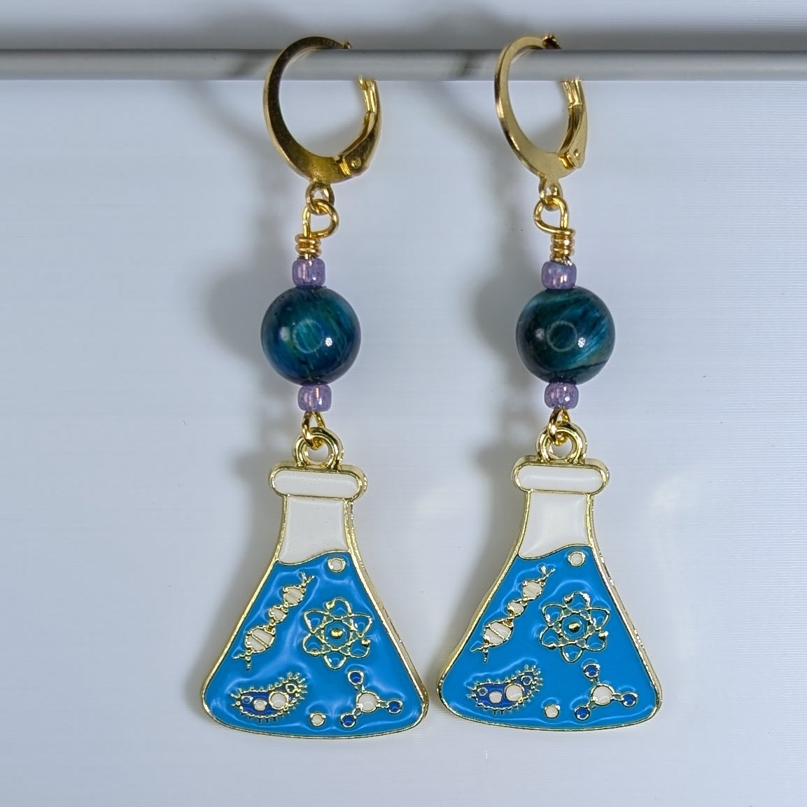 Science! Enamel Stitch Markers and Earrings