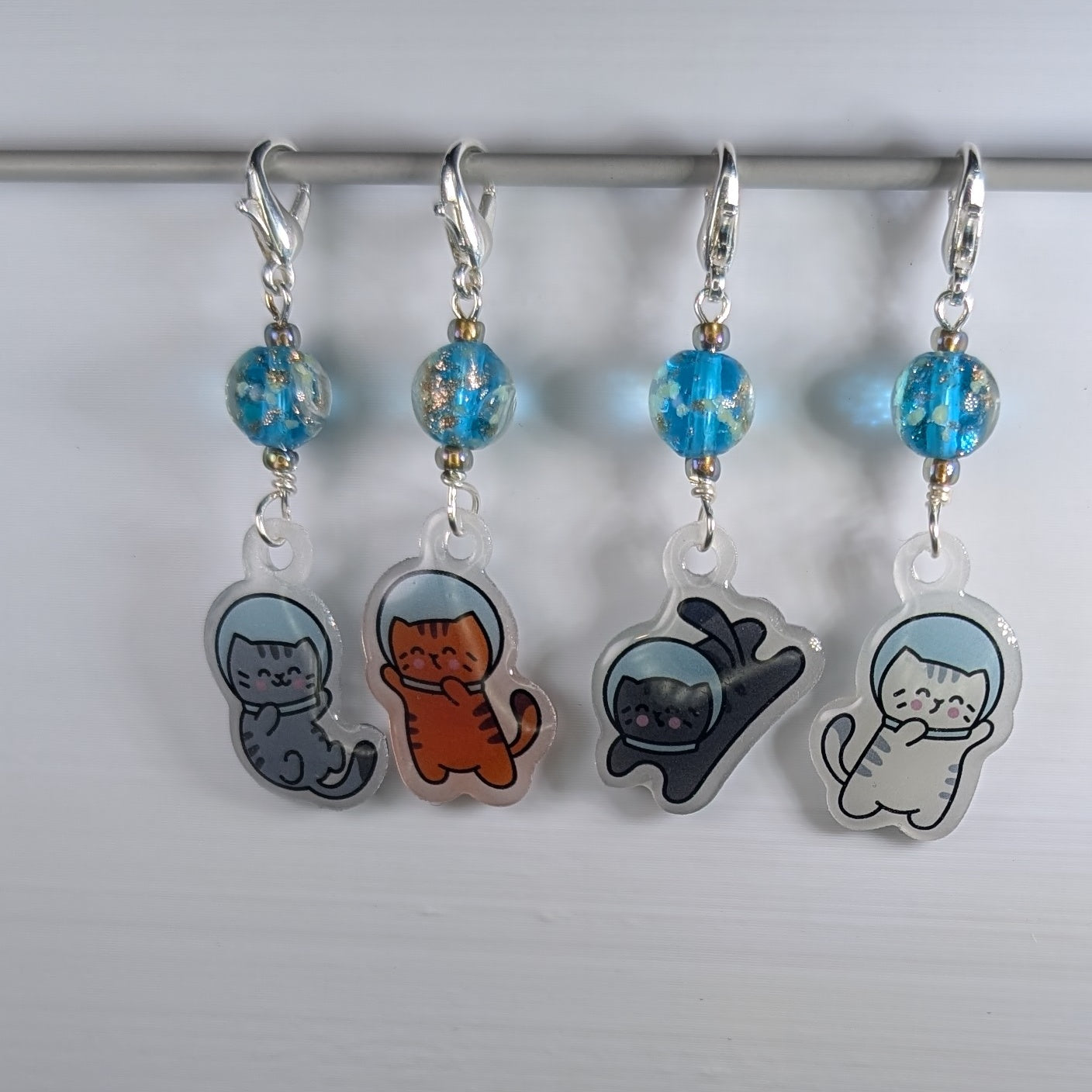 AstroCats Earrings & Stitch Markers