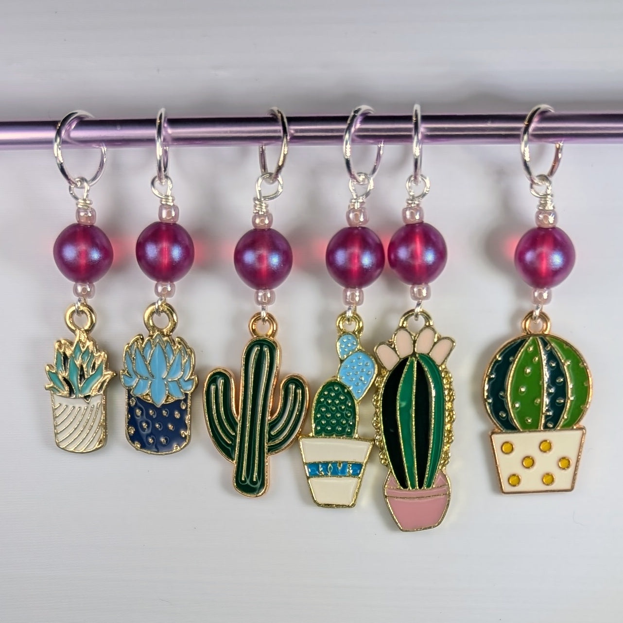 House Plant Lover Enamel Stitch Markers & Earrings