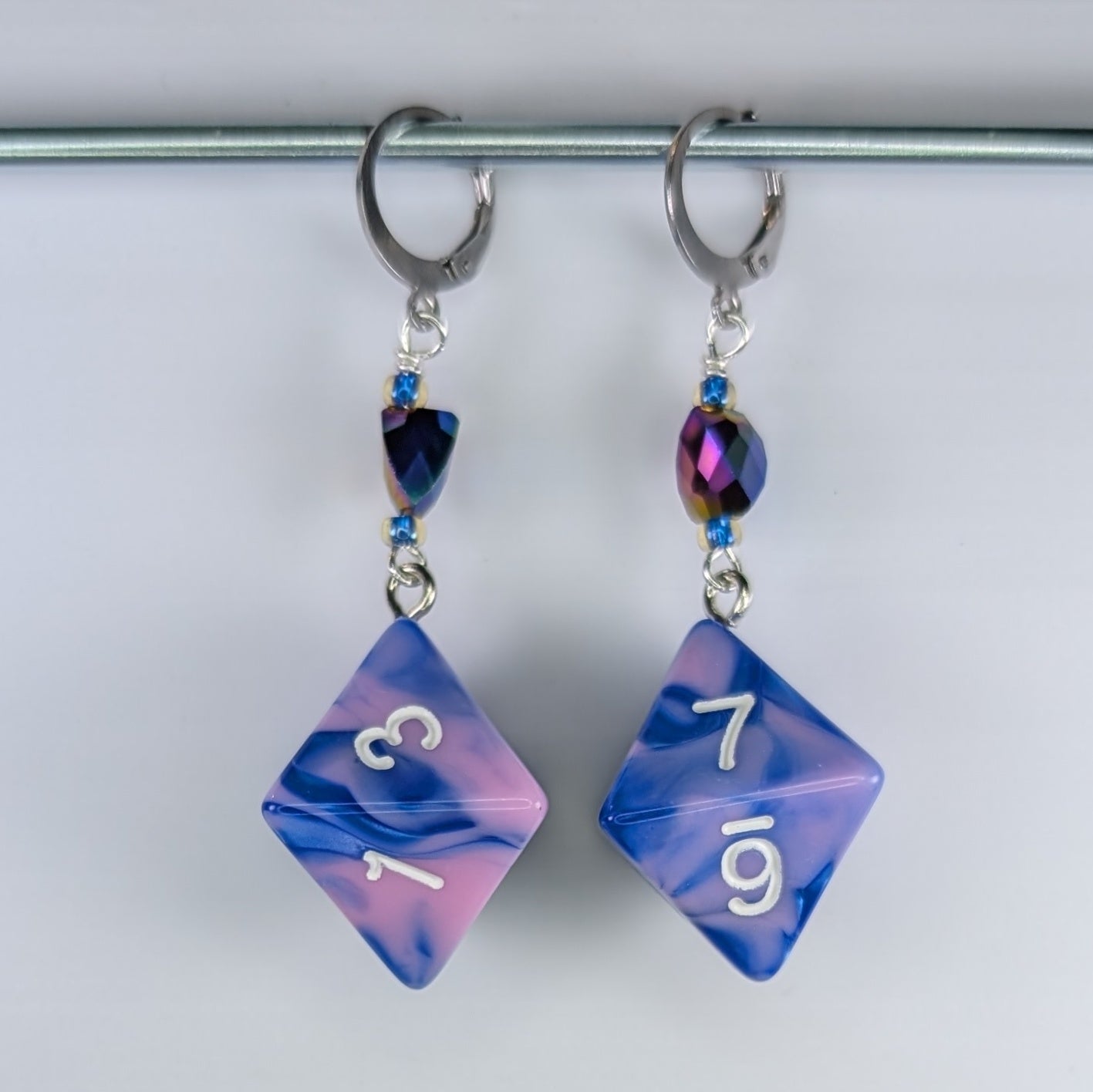 Sparkly Math Rocks Earrings & Stitch Markers