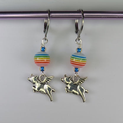 Flying Pig Marker & Earrings