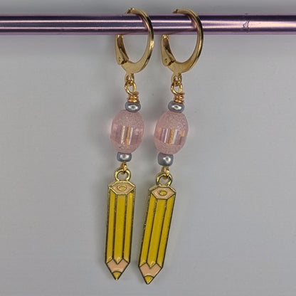 Colored Pencil Earrings & Stitch Markers