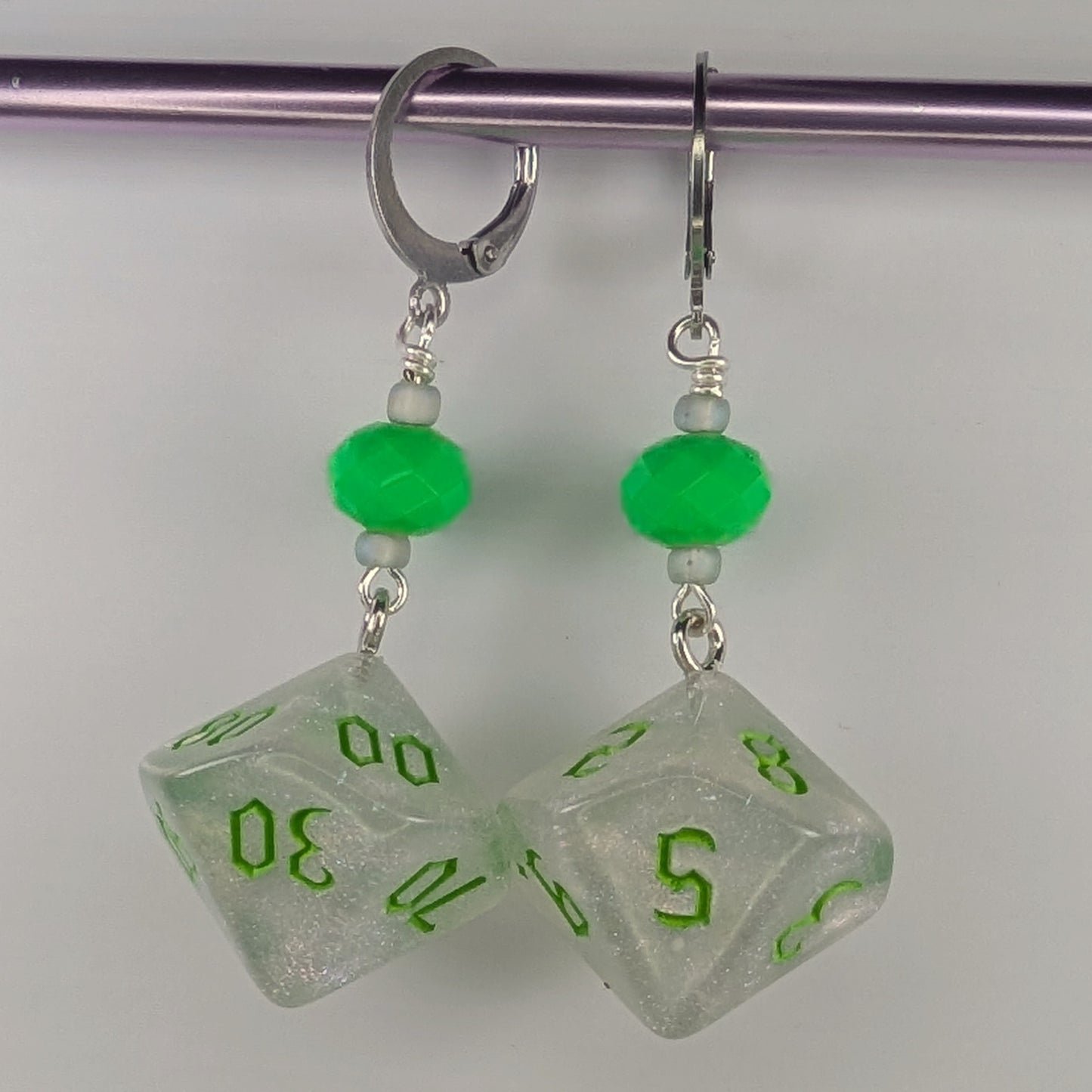 Sparkly Math Rocks Earrings & Stitch Markers