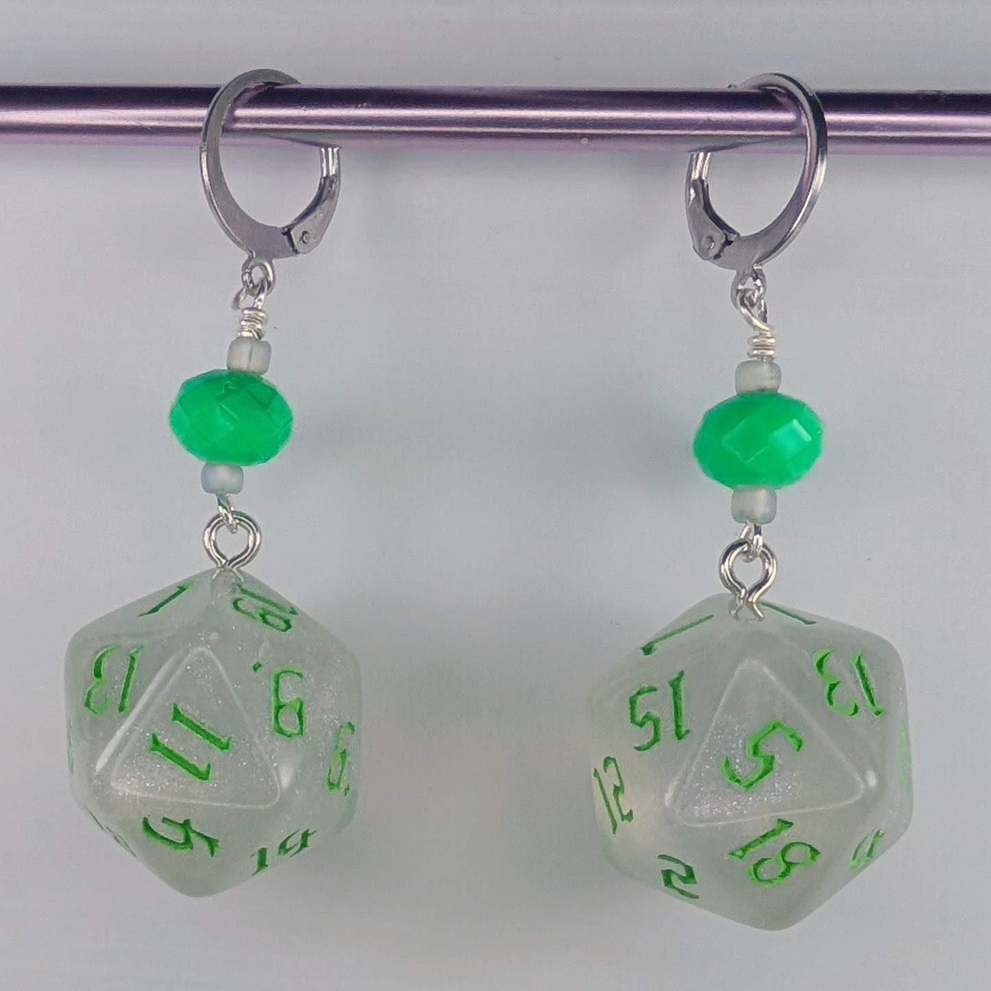 Sparkly Math Rocks Earrings & Stitch Markers