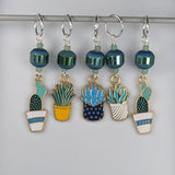 House Plant Lover Enamel Stitch Markers & Earrings