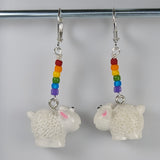 Resin Sheep Earrings & Stitch Markers