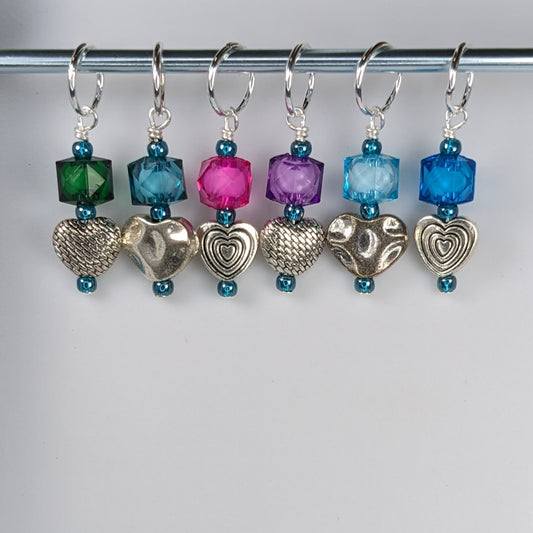 Silver Heart Stitch Markers