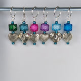 Silver Heart Stitch Markers