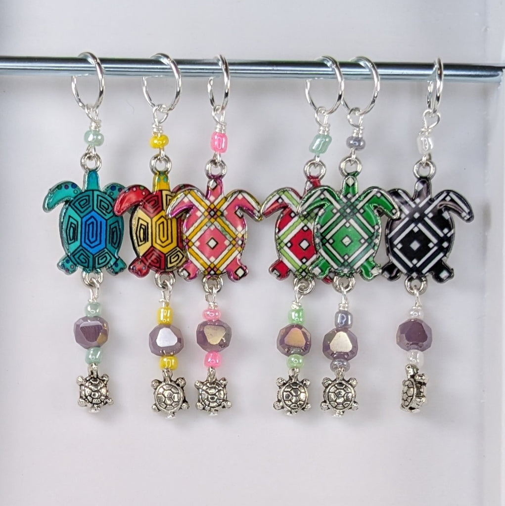 Painted Turtles Earrings & Stitch Markers