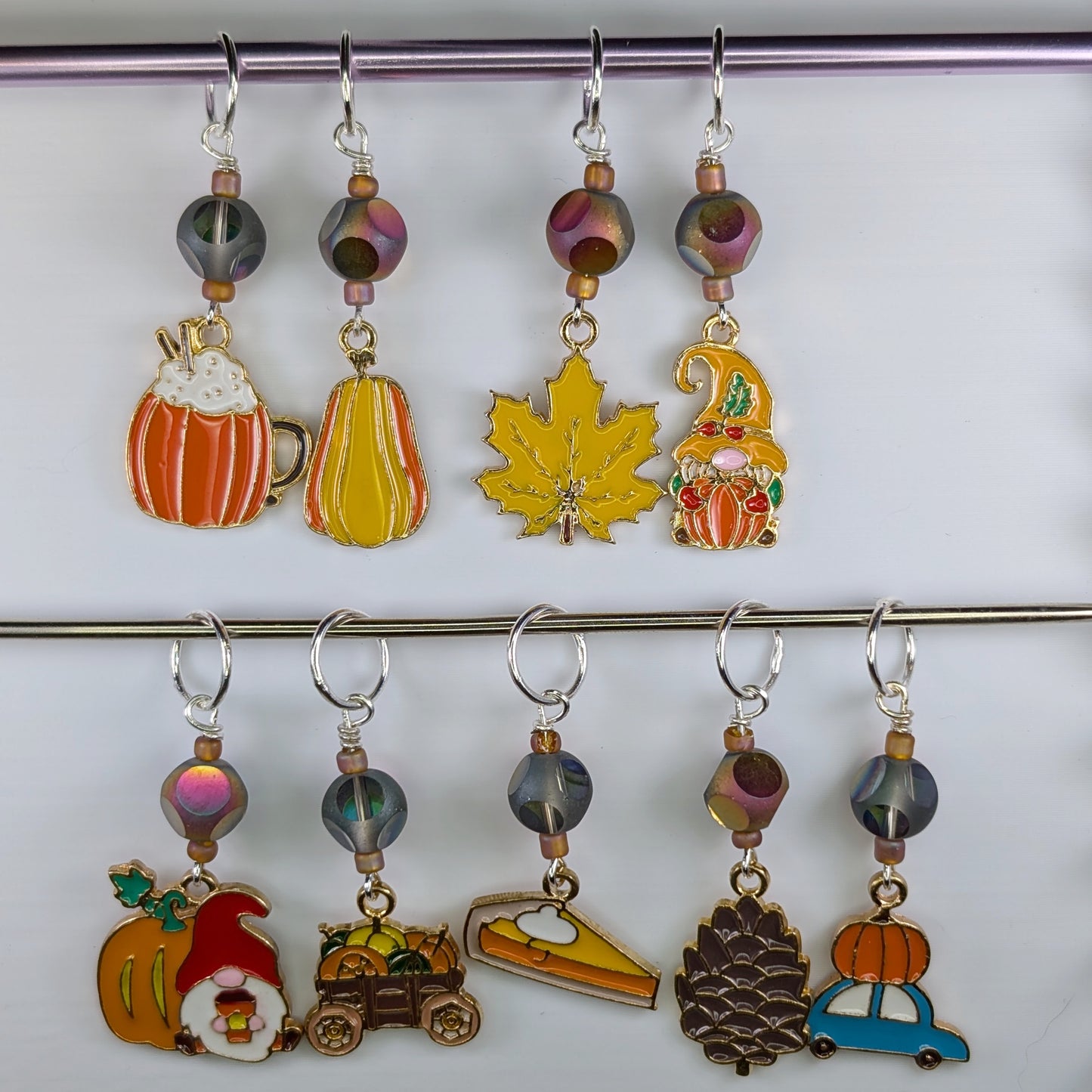 Fall Harvest Stitch Marker Set or Earrings